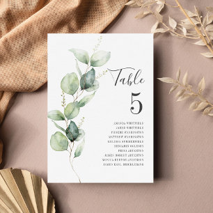 Eucalyptus Greenery Table Number 5 Wedding Seating