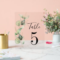 Eucalyptus Greenery Table Number 5 Wedding Seating