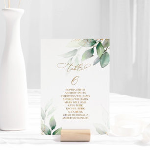 Eucalyptus Greenery Table Number 6 Seating Chart