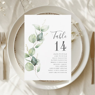 Eucalyptus Greenery Table Number Wedding Seating