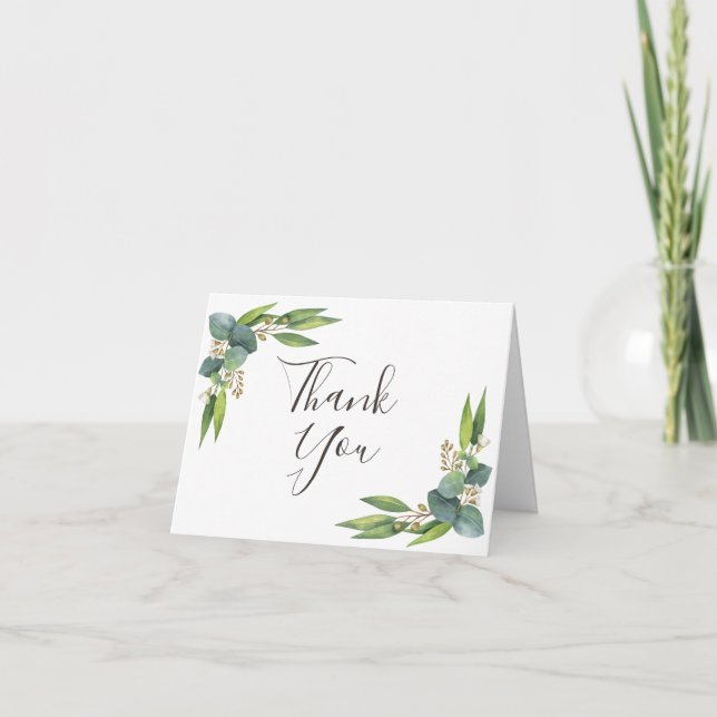 Eucalyptus Greenery Thank You Card (Front)