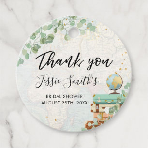 Eucalyptus Greenery Travel Bridal Shower Favour T Favour Tags