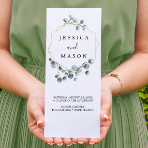 Eucalyptus Greenery Tri-Fold Wedding Program Flyer