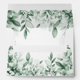 Eucalyptus Greenery Two Hearts Wedding Invitation Envelope
