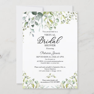 Eucalyptus Greenery Virtual Bridal Shower Invitati Invitation