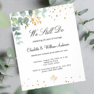Eucalyptus greenery vow budget renewal invitation flyer