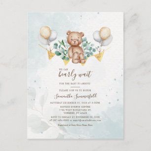 Eucalyptus Greenery Watercolor Blush Baby Shower Invitation Postcard
