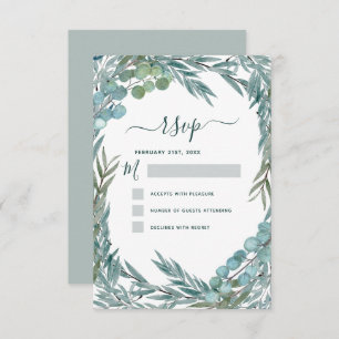 Eucalyptus Greenery Watercolor Botanical RSVP Invitation