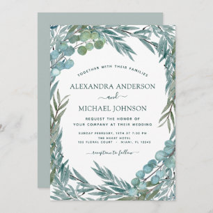 Eucalyptus Greenery Watercolor Botanical Wedding Invitation