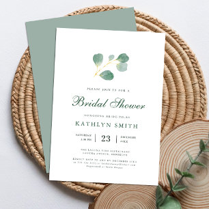 Eucalyptus Greenery Watercolor Bridal Shower Invitation