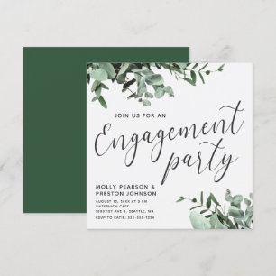 Eucalyptus Greenery Watercolor Engagement Party Invitation