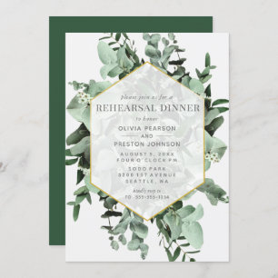 Eucalyptus & Greenery Watercolor Rehearsal Dinner Invitation