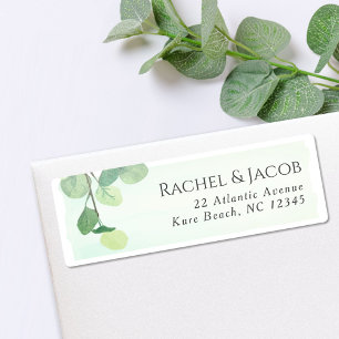 Eucalyptus Greenery Watercolor Wedding Address