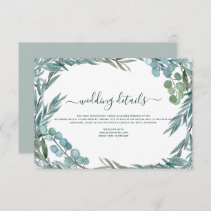Eucalyptus Greenery Watercolor Wedding Details Invitation