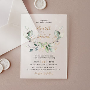 Eucalyptus Greenery Watercolor Wedding Frosted Acrylic Invitations