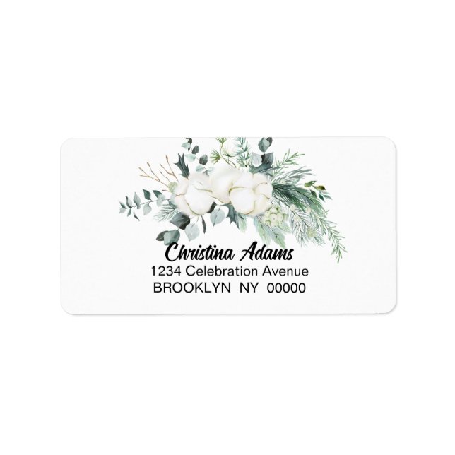 Eucalyptus Greenery Wedding Address Label (Front)