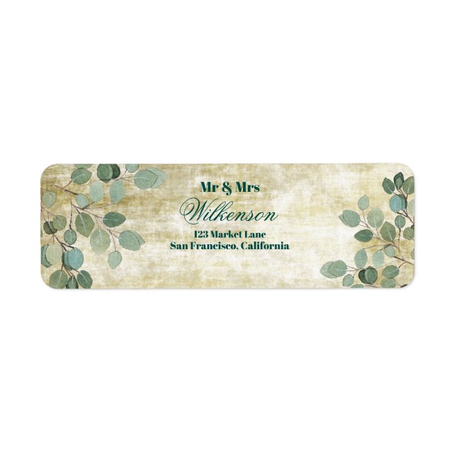 Eucalyptus Greenery Wedding Address Labels (Front)