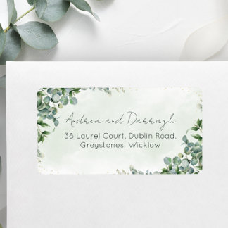 Eucalyptus Greenery Wedding Address Labels 1001
