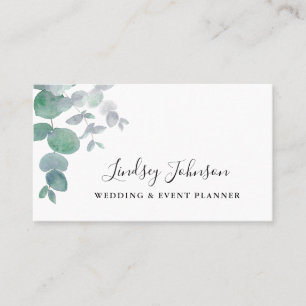 Eucalyptus Greenery Wedding And Event Planner Business Card