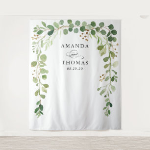 Eucalyptus Greenery Wedding Arch Backdrop Tapestry