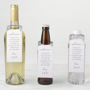 Eucalyptus Greenery Wedding Bottle Tag