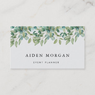 eucalyptus greenery wedding business card