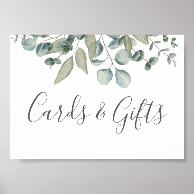 Eucalyptus Greenery Wedding Cards and Gift Poster (Front)