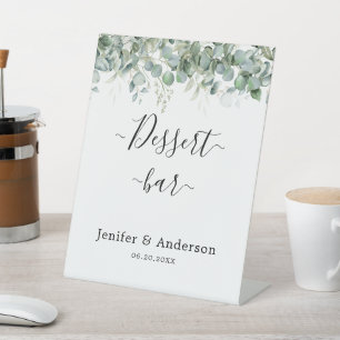 Eucalyptus Greenery Wedding Dessert Bar Sign 