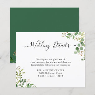 Eucalyptus Greenery Wedding Details Card
