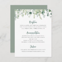 Eucalyptus Greenery Wedding Details Enclosure Card