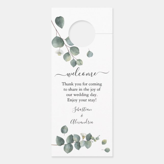Eucalyptus Greenery Wedding Door Hanger (Back)