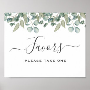 Eucalyptus Greenery Wedding Favor Sign