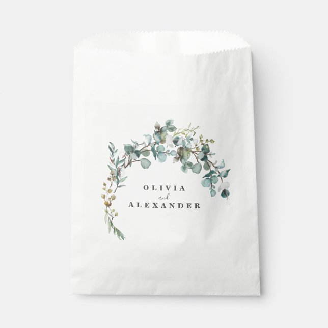 Eucalyptus Greenery Wedding Favour Bags (Front)