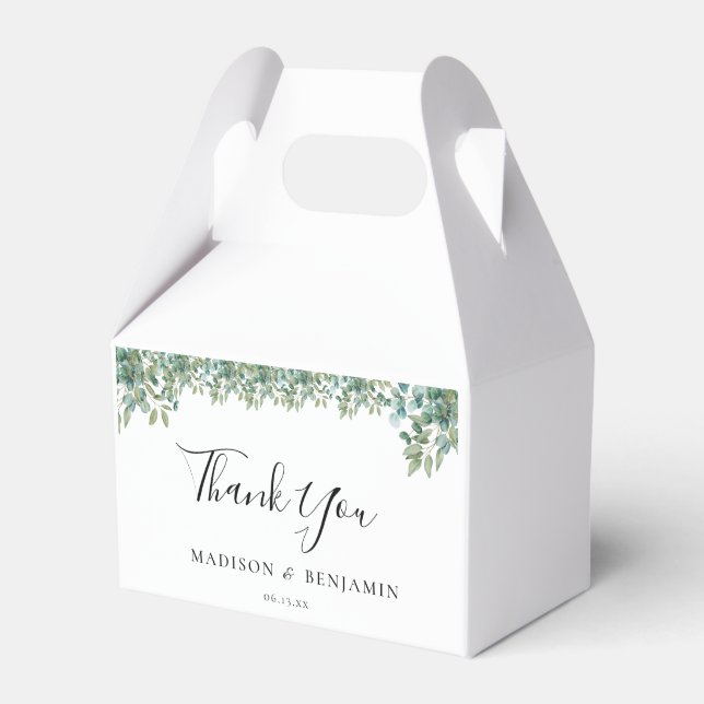 eucalyptus greenery wedding favour box (Front Side)
