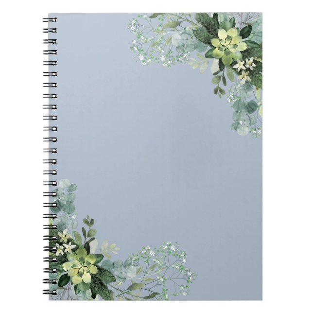 Eucalyptus Greenery Wedding Foliage Babys Breath Notebook (Front)