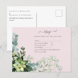 Eucalyptus Greenery Wedding Foliage Babys Breath Postcard