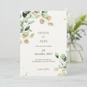  eucalyptus greenery   wedding  invitation