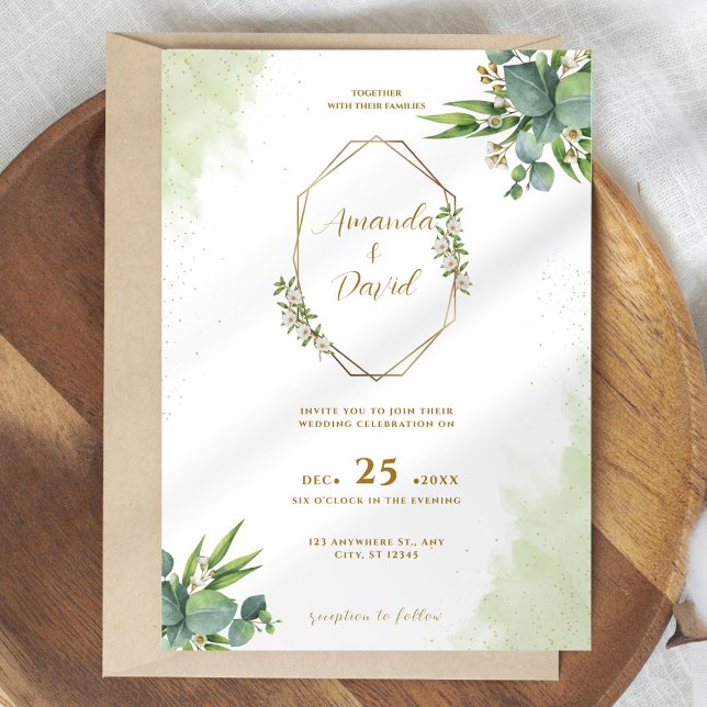 Eucalyptus Greenery Wedding Invitation (Creator Uploaded)