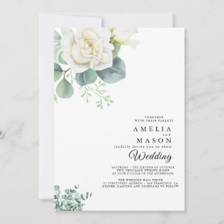 eucalyptus greenery wedding Invitation