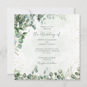 Eucalyptus Greenery Wedding Invitation 1001 Square