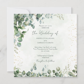 Eucalyptus Greenery Wedding Invitation 1001 Square