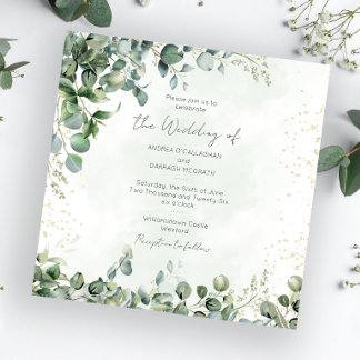 Eucalyptus Greenery Wedding Invitation 1001 Square