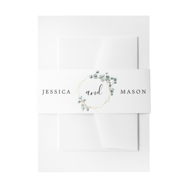 Eucalyptus Greenery Wedding Invitation Belly Bands Invitation Belly Band (Front Example)