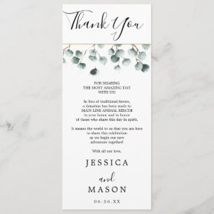 Eucalyptus Greenery Wedding Menu and Thank You Invitation