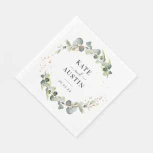 eucalyptus greenery wedding napkin