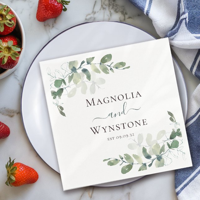 Eucalyptus Greenery Wedding  Napkin (Creator Uploaded)