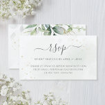 Eucalyptus Greenery Wedding Online RSVP Enclosure Card<br><div class="desc">Beautiful wedding online RSVP enclosure cards featuring watercolor eucalyptus and gold leaves.</div>