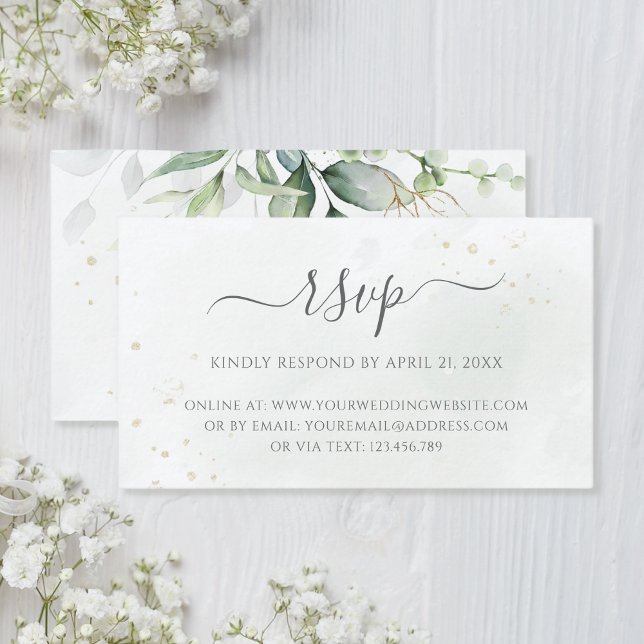 Eucalyptus Greenery Wedding Online RSVP Enclosure Card (Creator Uploaded)