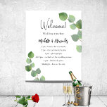 Eucalyptus greenery wedding program timeline poster<br><div class="desc">A modern,  elegant,  wedding program,  timeline.  White background,  decorated with eucalyptus greenery,  sprigs. Personalise and add your names and wedding details. Black coloured letters.  If you have more text it's possible to reduce the line space.</div>