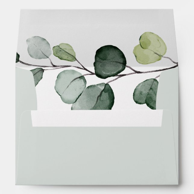 Eucalyptus Greenery Wedding Return Address 5x7 Envelope (Back (Bottom))
